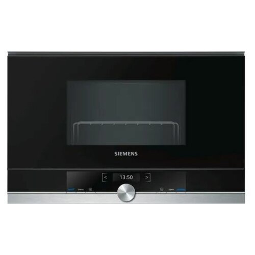 Встраиваемая микроволновая печь SIEMENS BE634LGS1M iQ700, 382 x 594 x 318 21л 900W гриль TouchControl 10 автопрограмм открытие двери с кнопки