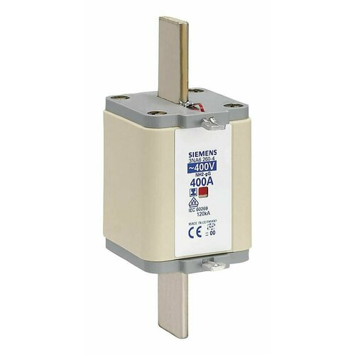 Плавкая вставка (предохранитель) GL/GG с центральным индикатором 400A, 500В, Siemens 3NA6260