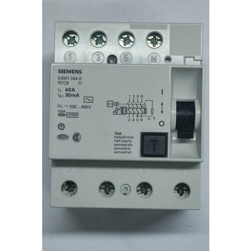 Siemens 5SM1 344-0 Устройства защитного отключения 4P 25А 30mA тип AС
