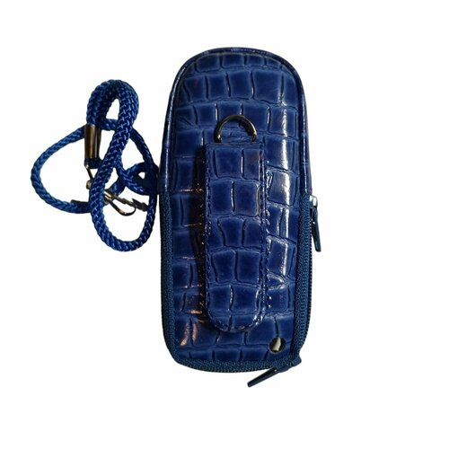 Кожаный чехол для телефона Siemens C60 "Alan-Rokas" серия "Absolut" (синий) натуральная кожа