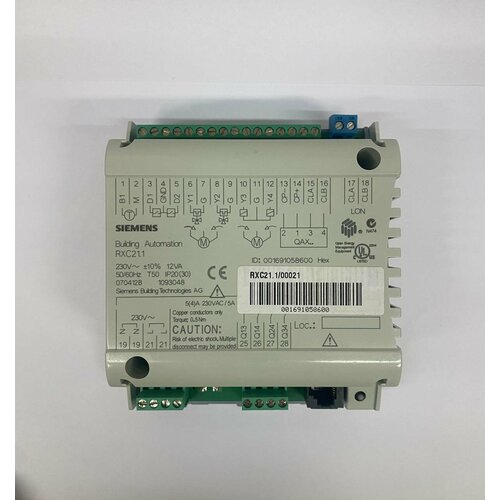 Siemens Комнатные контроллеры для фэнкойлов с 3-скоростными вентиляторами и/или заслонкой наружного воздуха с базовым приложением OOO21 RXC21.1/00021