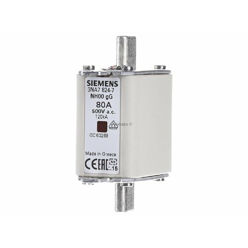 Предохранитель низкого напряжения HRC NH00 80A 3NA7824-7 – Siemens – 4001869071718