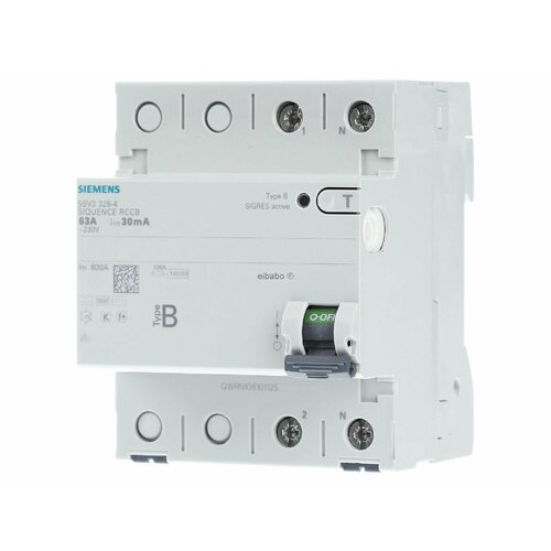 Автоматический выключатель остаточного тока 2-р 63 / 0,03А 5SV3326-4 – Siemens – 4001869548890