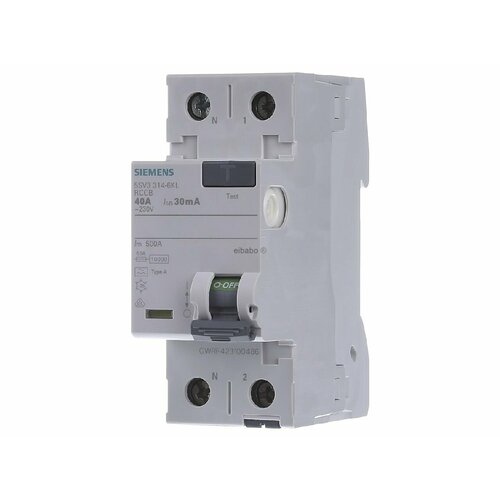 Автоматический выключатель остаточного тока 2-полюсный 40 / 0,03А 5SV3314-6KL – Siemens – 4001869430003