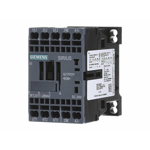 Магнитный контактор 12A 24VDC 3RT2017-2BB42 – Siemens – 4011209785496