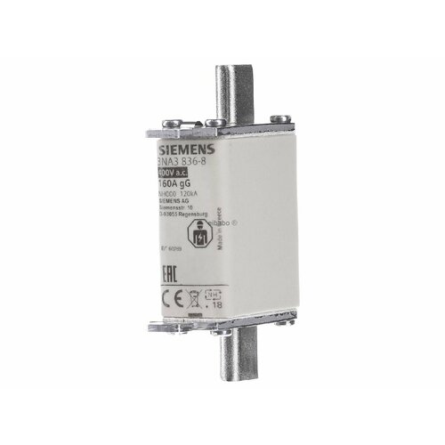 Предохранитель низкого напряжения HRC NH000 160A 3NA3836-8 – Siemens – 4001869396293