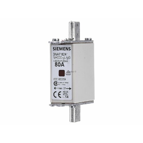 Предохранитель низкого напряжения HRC NH000 80A 3NA7824 – Siemens – 4001869071695
