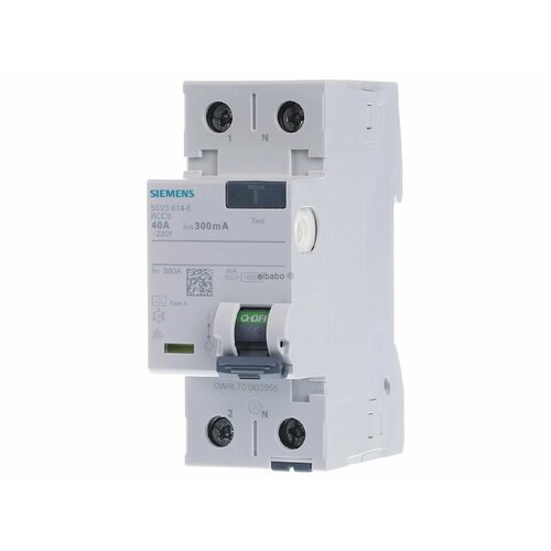 Выключатель дифференциального тока 2-полюсный 5SV3614-6 – Siemens – 4001869429724