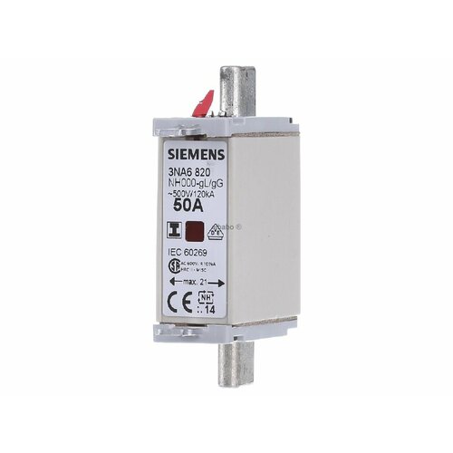 Предохранитель низкого напряжения HRC NH000 50A 3NA6820 – Siemens – 4001869071268