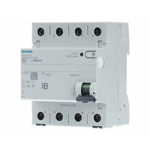 Автоматический выключатель FI тип B, 300мА, 40А 5SV3644-4 – Siemens – 4001869549071