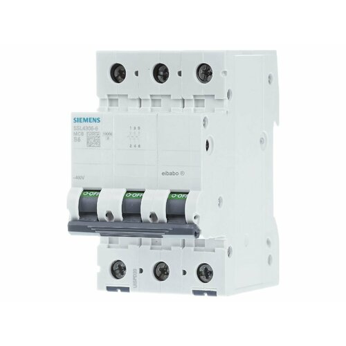 Миниатюрный автоматический выключатель 3-полюсный B6A 5SL4306-6 – Siemens – 4001869439501