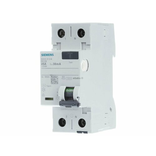 Автоматический выключатель остаточного тока 2-полюсный 25 / 0,03А 5SV3312-6 – Siemens – 4001869429632
