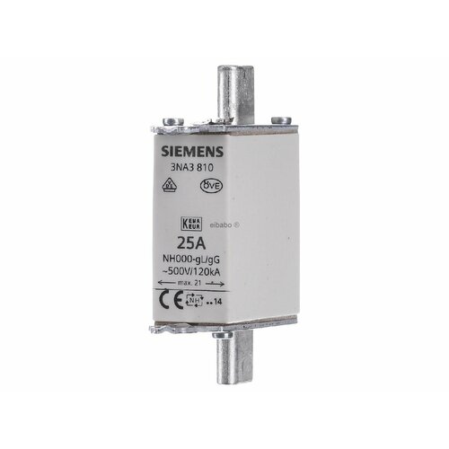 Предохранитель низкого напряжения HRC NH000 25A 3NA3810 – Siemens – 4001869056968