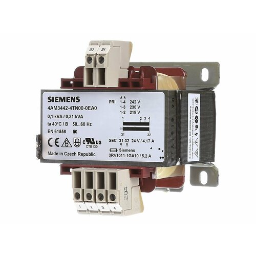 Однофазный трансформатор 242В / 24В 100ВА 4AM3442-4TN00-0EA0 – Siemens – 4001869901336