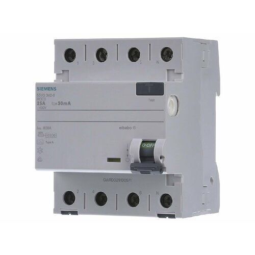 Автоматический выключатель остаточного тока 4-полюсный 25 / 0,03А 5SV3342-6 – Siemens – 4001869427768