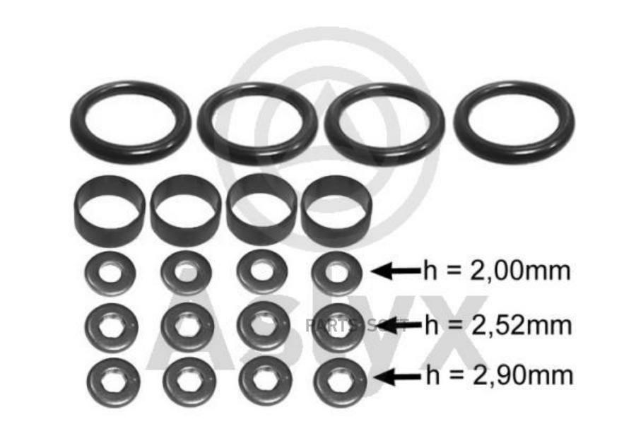 ASLYX AS506251 ремкомплект уплотнений форсунки PSA 1.4 HDI SIEMENS (12шт)