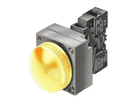 Круглая сигнальная лампа, металл С концентрическим кольцом встроенный светодиод 24V AC желтый С держателем 3SB3644-6BA30 Siemens