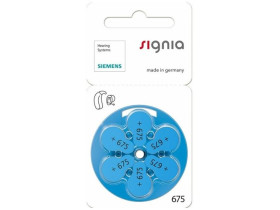 Набор батареек "Siemens", для слуховых аппаратов, тип ZA675, 6 шт